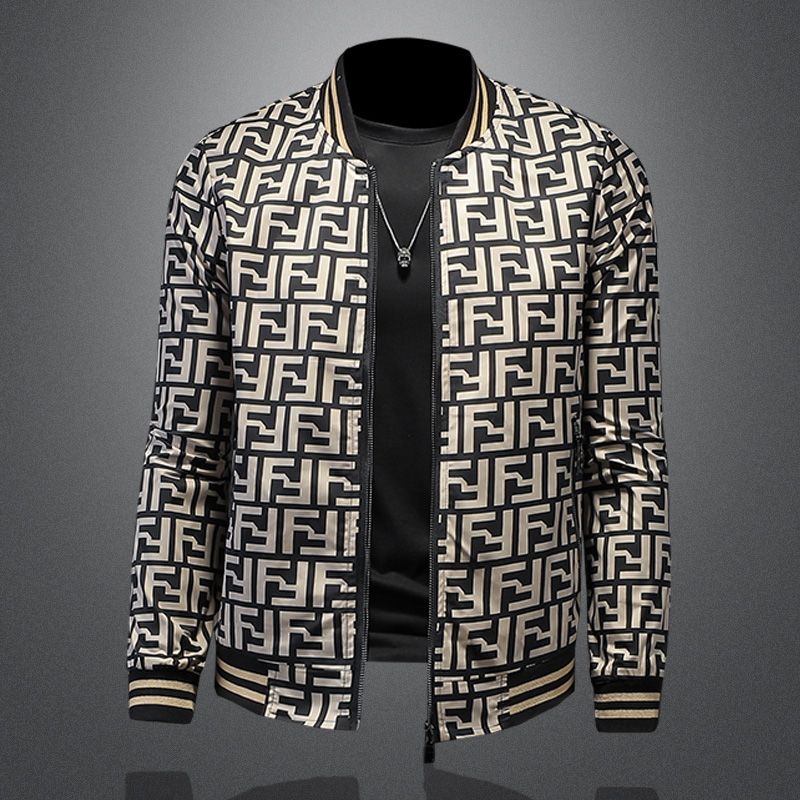 Fashion Printed Jacket Men's Plus Size Coat PD1023080804