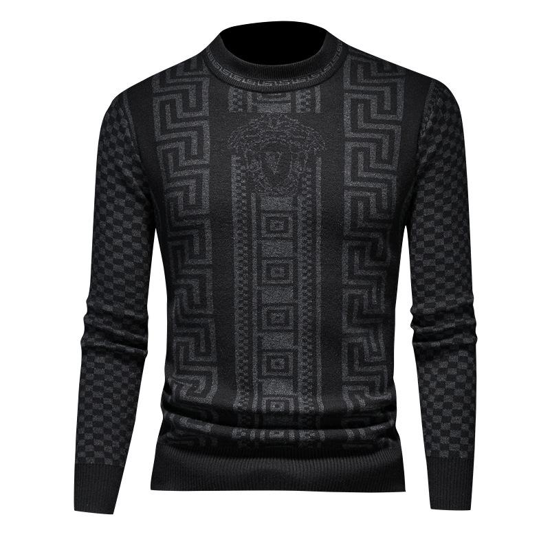 New Men's Round Neck Sweater Thick Wool Sweater 1023122510
