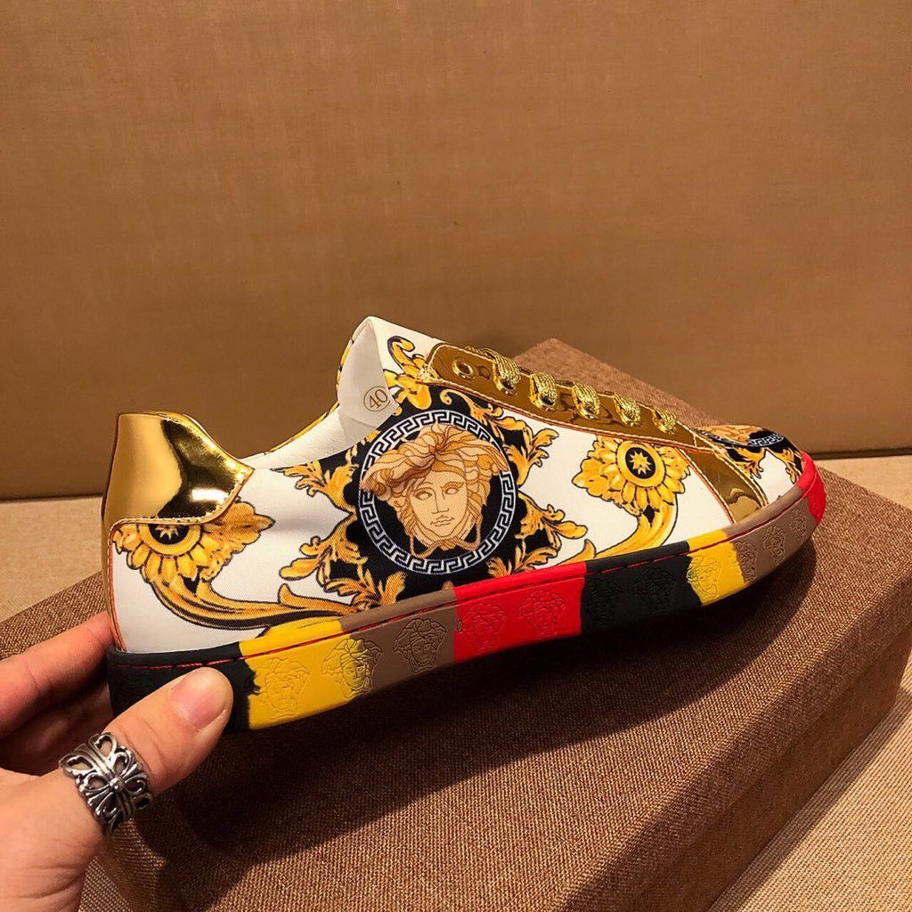 Men's versatile casual shoes with printed sports white shoes 1023122602