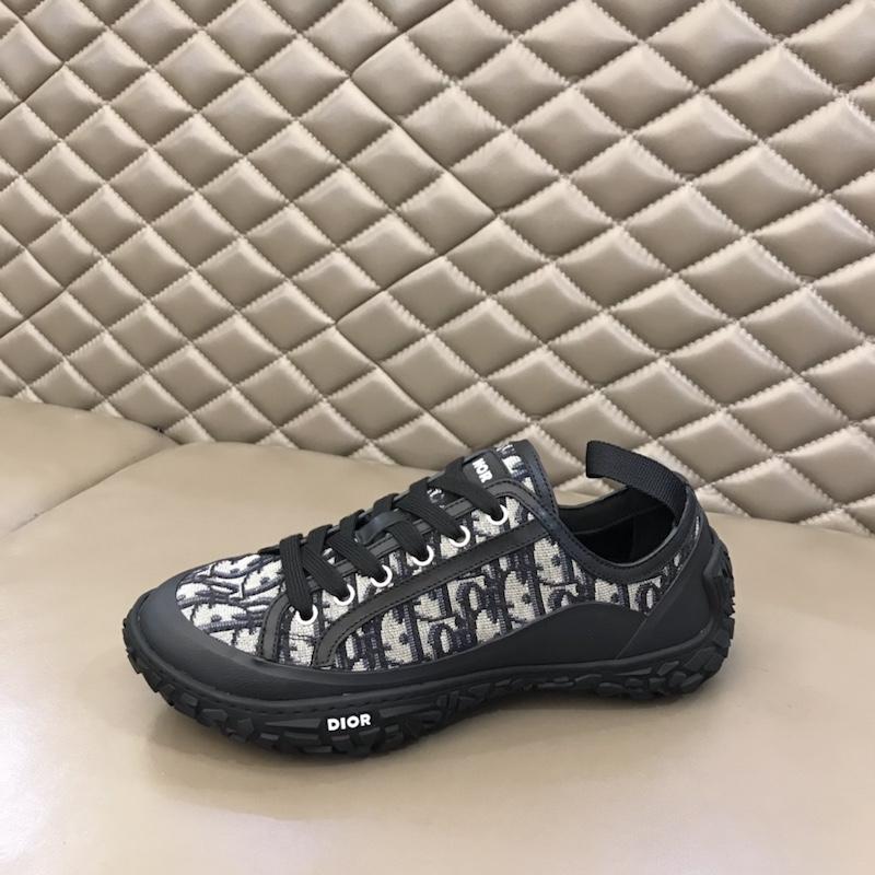 B28 Low Top Sneaker Black and Beige Oblique Jacquard and Rubber