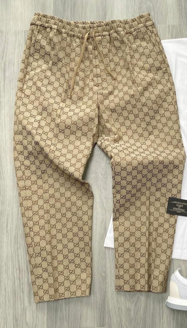 Fashion Casual lace-up classic pattern trousers PD0425051208