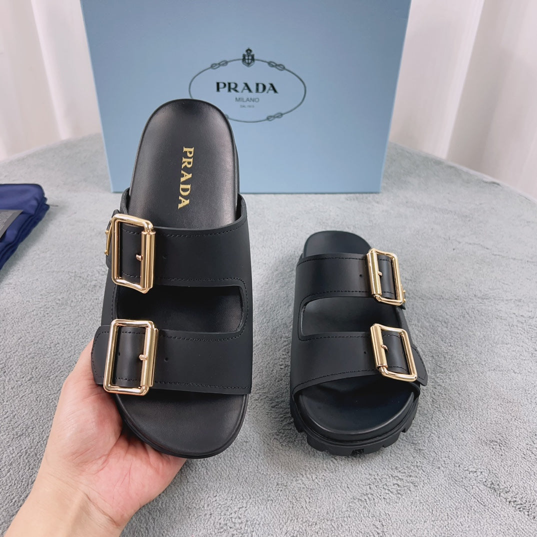 PRD Men 25 New Triangle Buckle BK Series Large Metal Buckle Sandals XC0425040110
