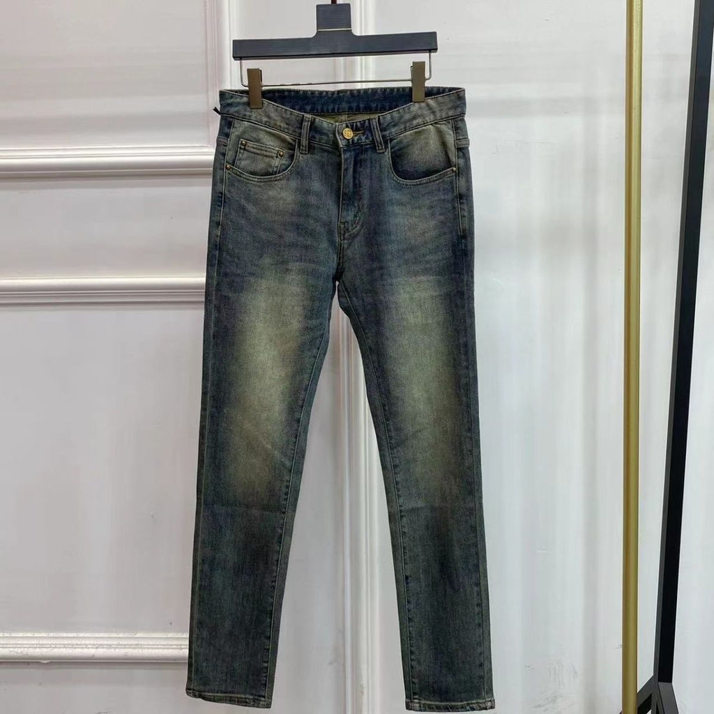 Simple Washed Stretch Pants Slim Fit Jeans 0426031301