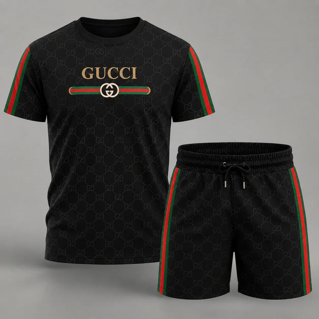 Men's Fashion Printed Short Sleeve Suit 3D1026070826