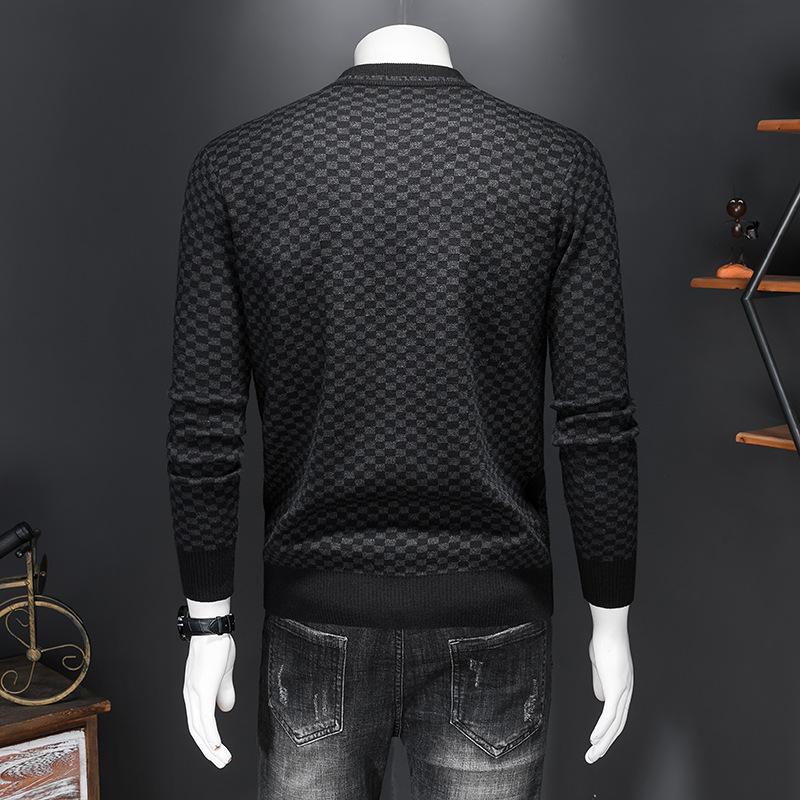 New Men's Round Neck Sweater Thick Wool Sweater 1023122510