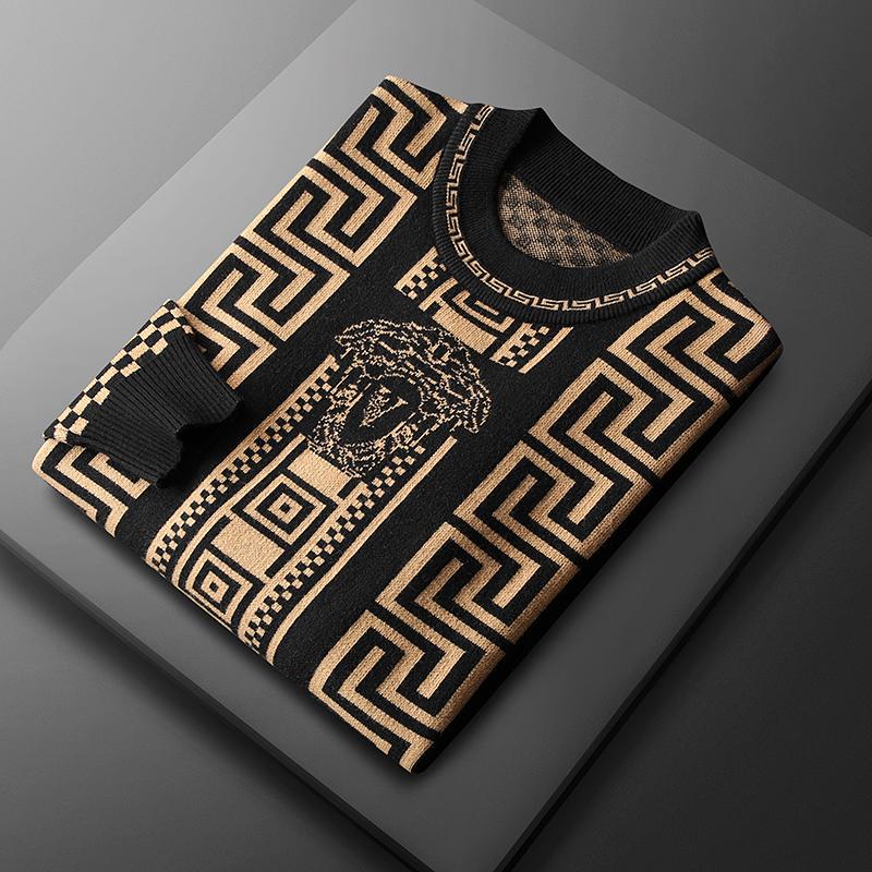 New Men's Round Neck Sweater Thick Wool Sweater 1023122510