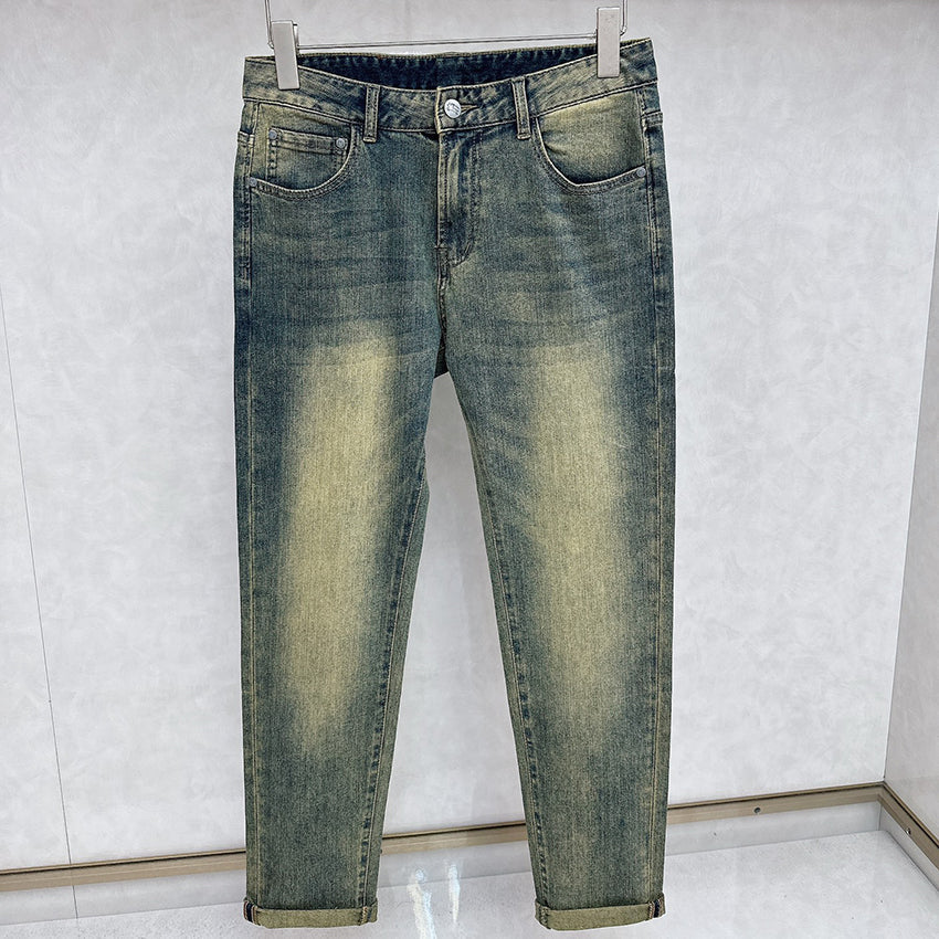 New men's versatile slim fit printed jeans 1024072913