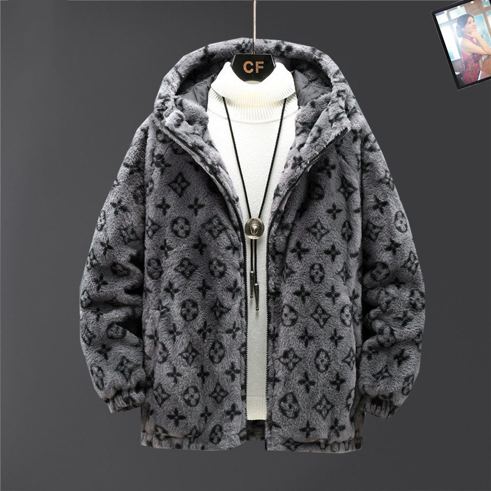 Autumn and winter new men's gold mink velvet jacket