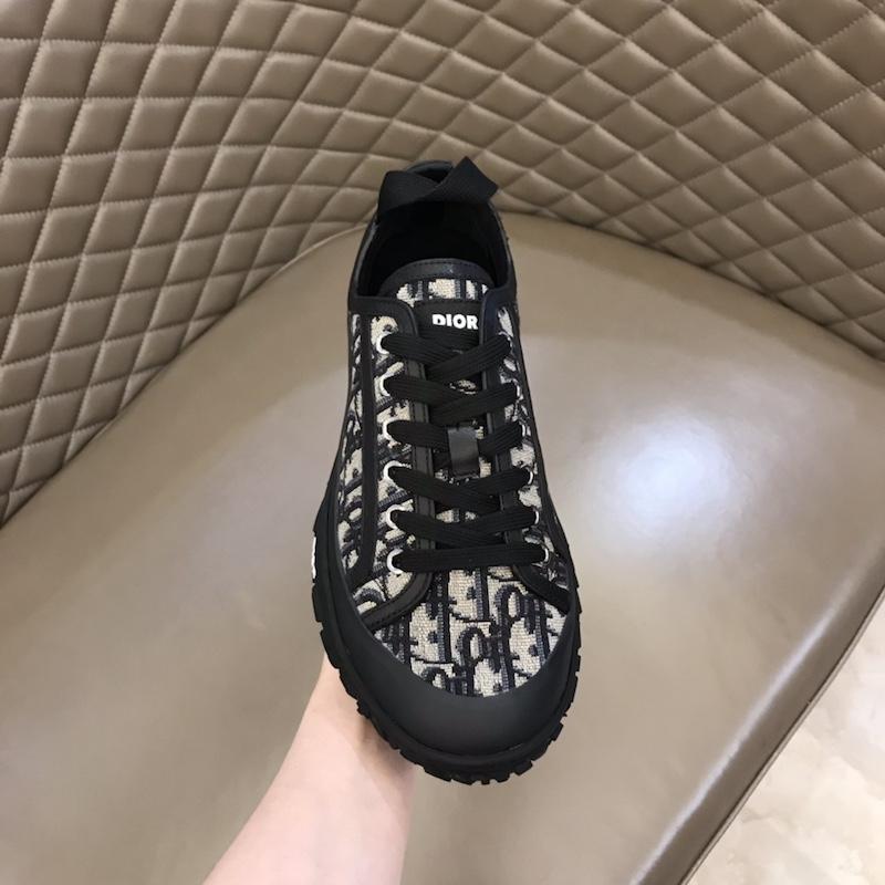 B28 Low Top Sneaker Black and Beige Oblique Jacquard and Rubber