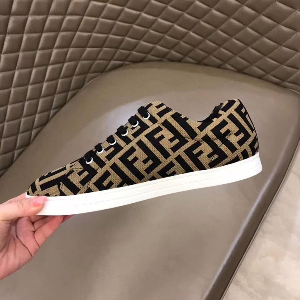 Brown Full F Logo Trendy Comfortable Men's and Women's Skateboard Shoes