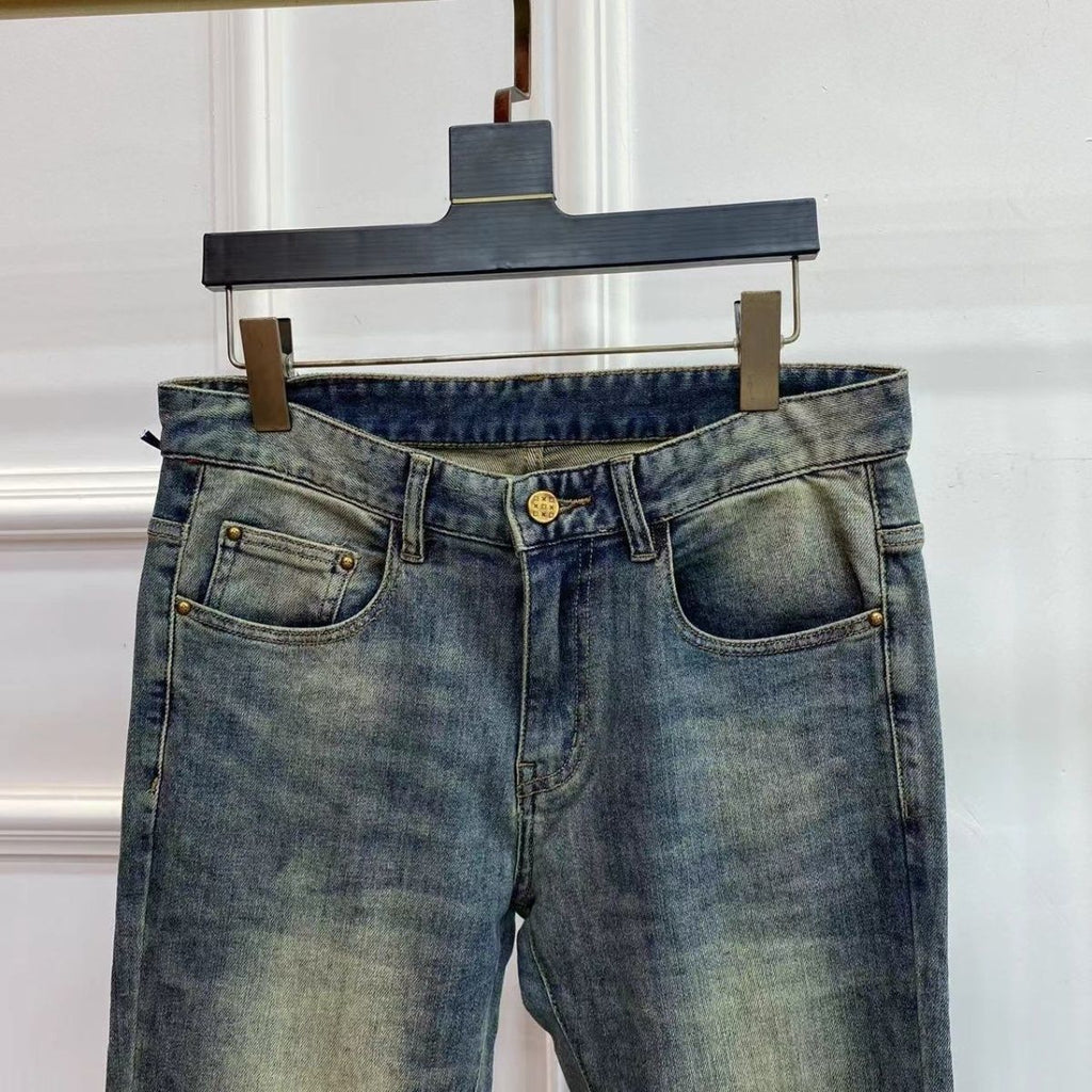 Simple Washed Stretch Pants Slim Fit Jeans 0426031301