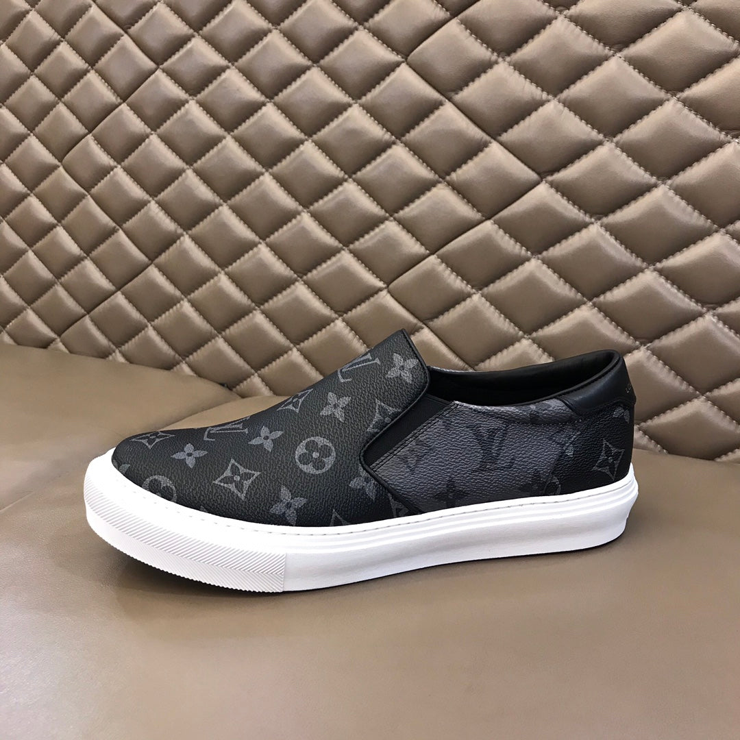 Black classic new men's and women's casual slip-on shoes