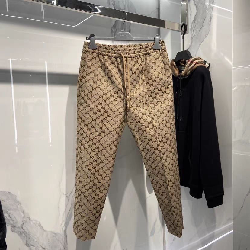 Fashion Casual lace-up classic pattern trousers PD0425051208