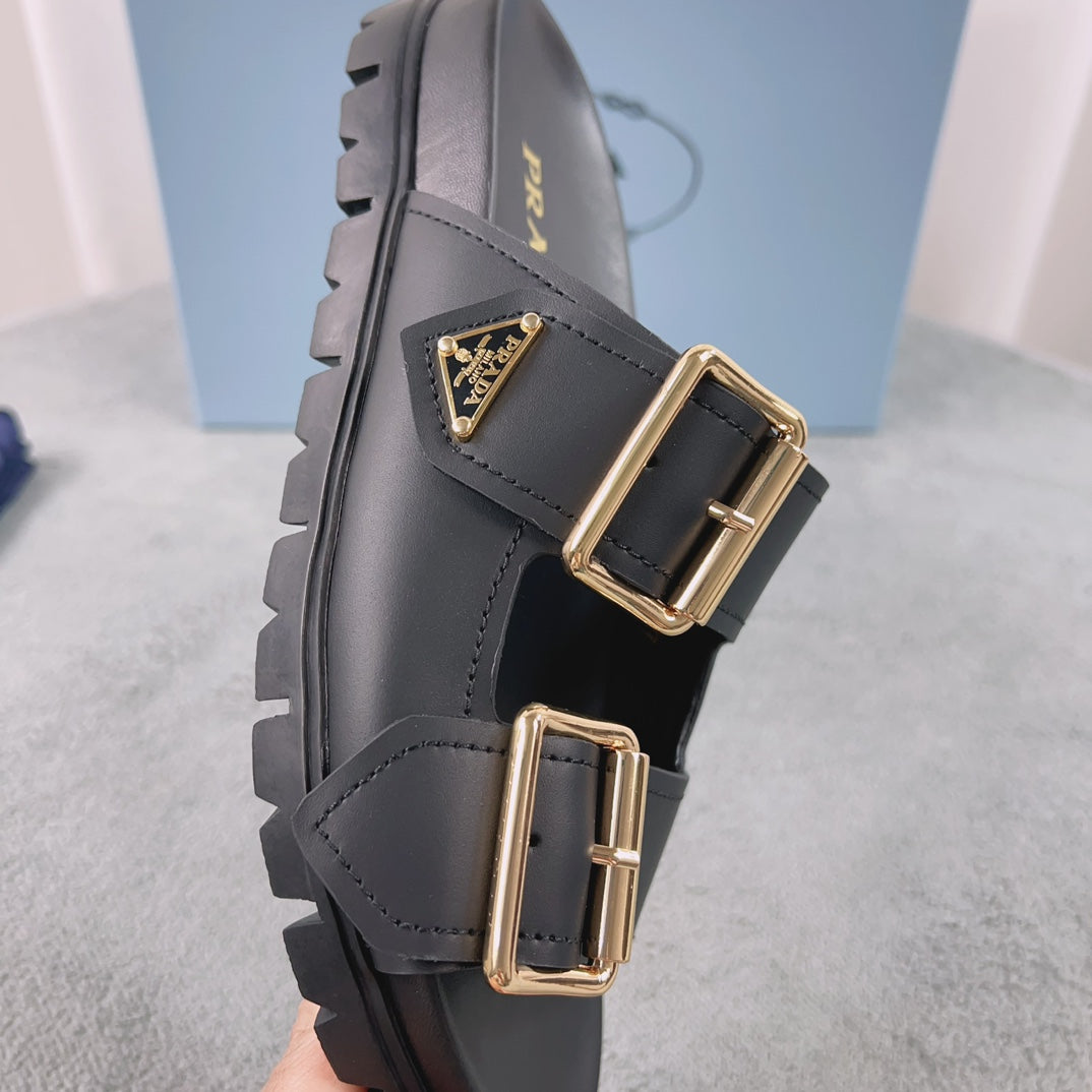 PRD Men 25 New Triangle Buckle BK Series Large Metal Buckle Sandals XC0425040110