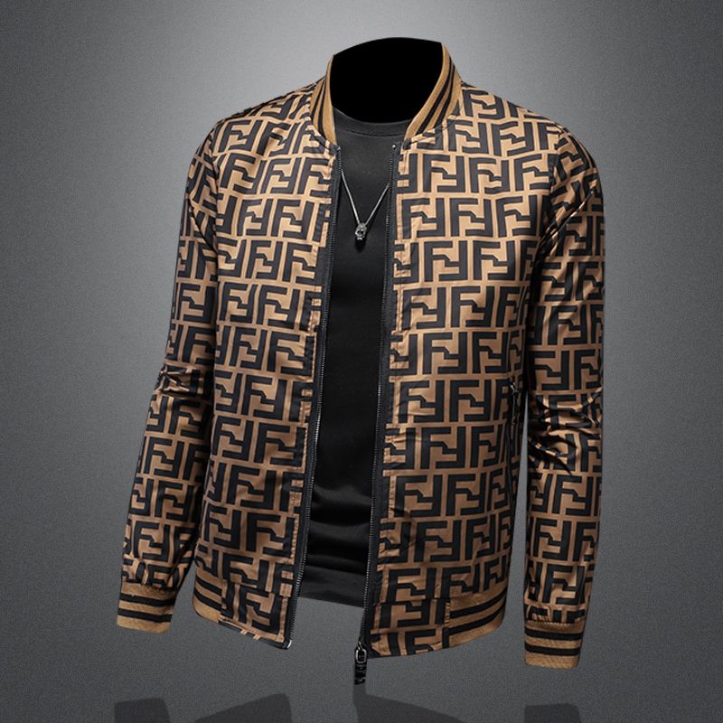 Fashion Printed Jacket Men's Plus Size Coat PD1023080804