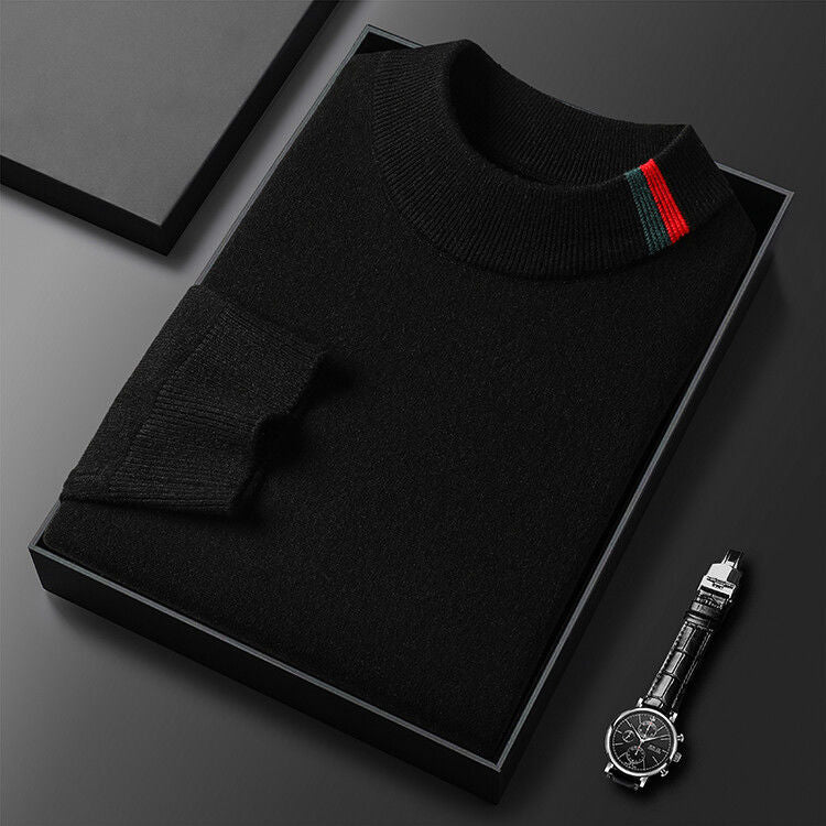 New semi high neck knitted sweater with a base layer 1024102508