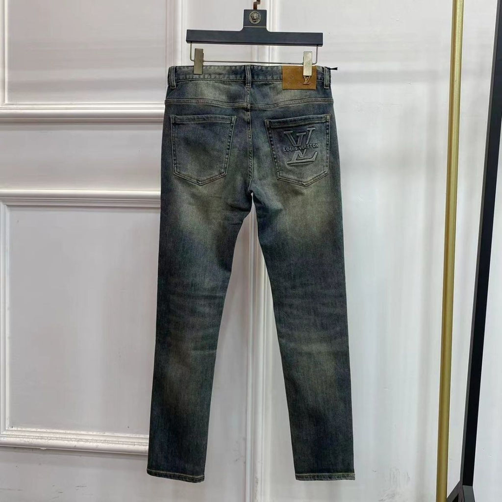 Simple Washed Stretch Pants Slim Fit Jeans 0426031301