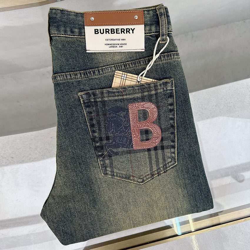 New men's versatile slim fit printed jeans 1024072913