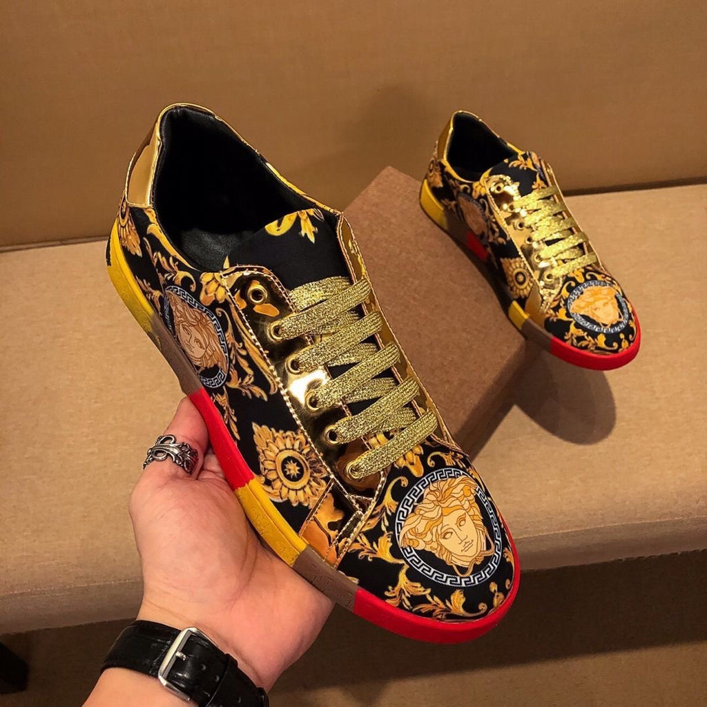 Men's versatile casual shoes with printed sports white shoes 1023122602