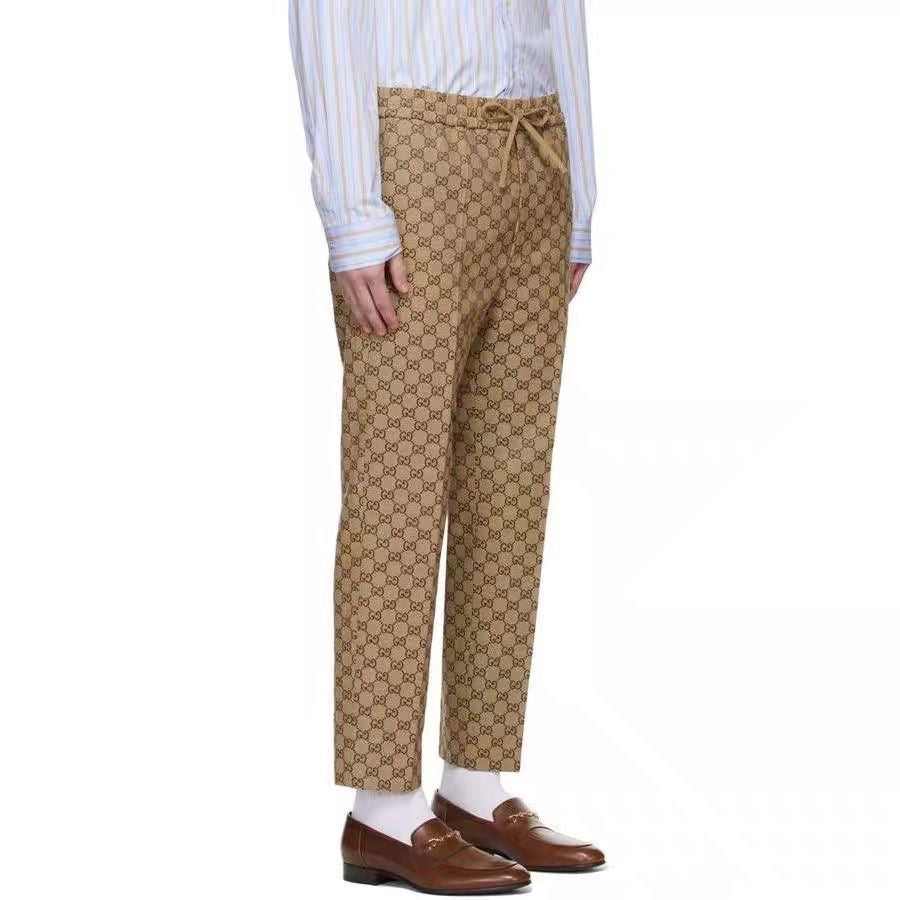 Fashion Casual lace-up classic pattern trousers PD0425051208