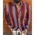 Men's fashion casual printed long sleeved shirt 1023122107