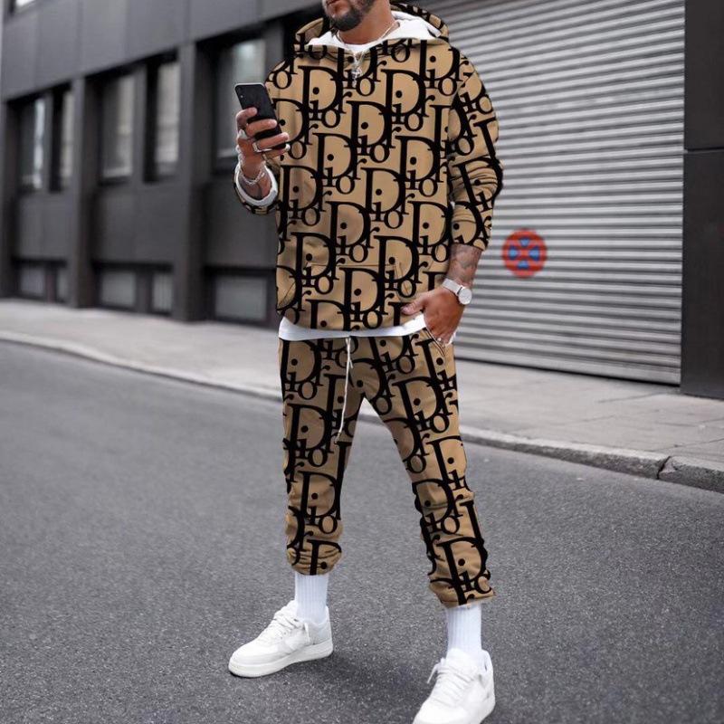 New printed casual hooded sweatshirt suit 1024011105