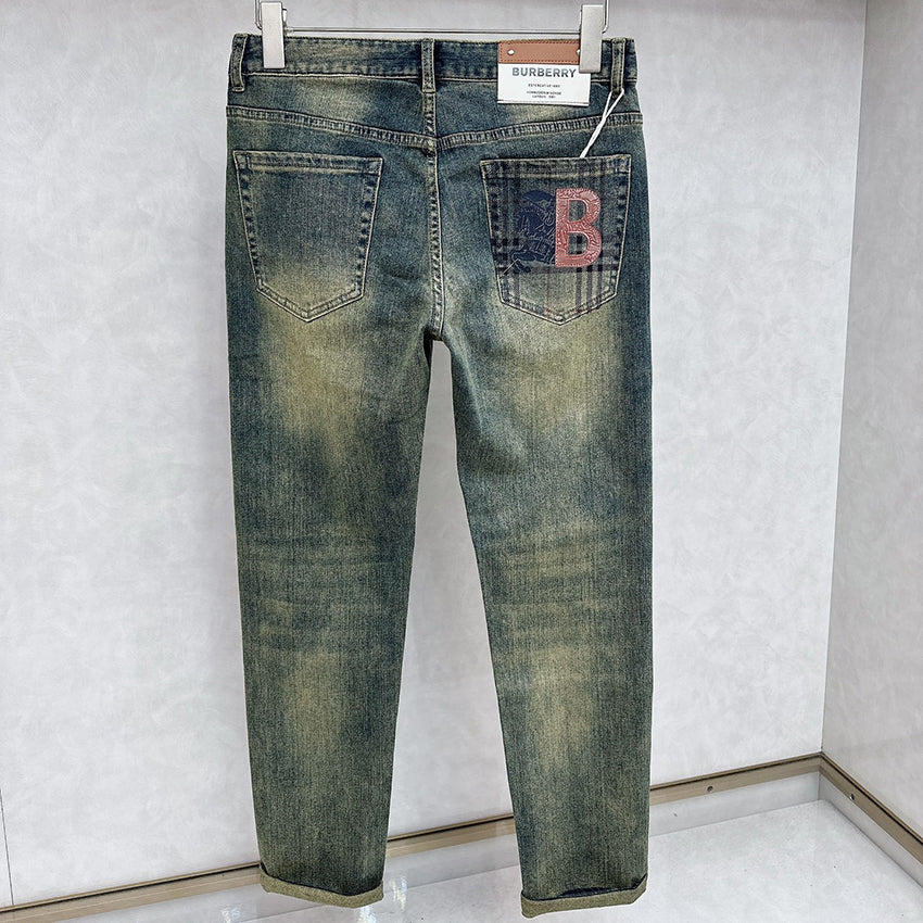 New men's versatile slim fit printed jeans 1024072913