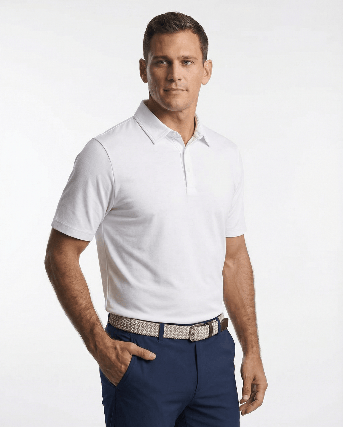 Men's 3 Button Pique Polo