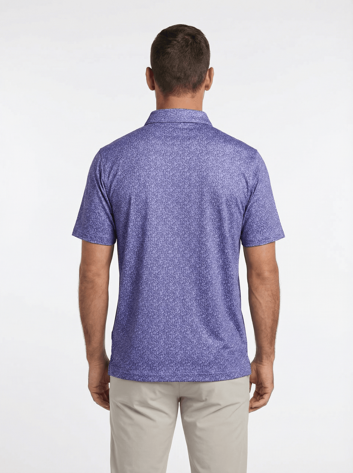Men's 3 Button Lavender Floral Polo with SwingFree™ Performance