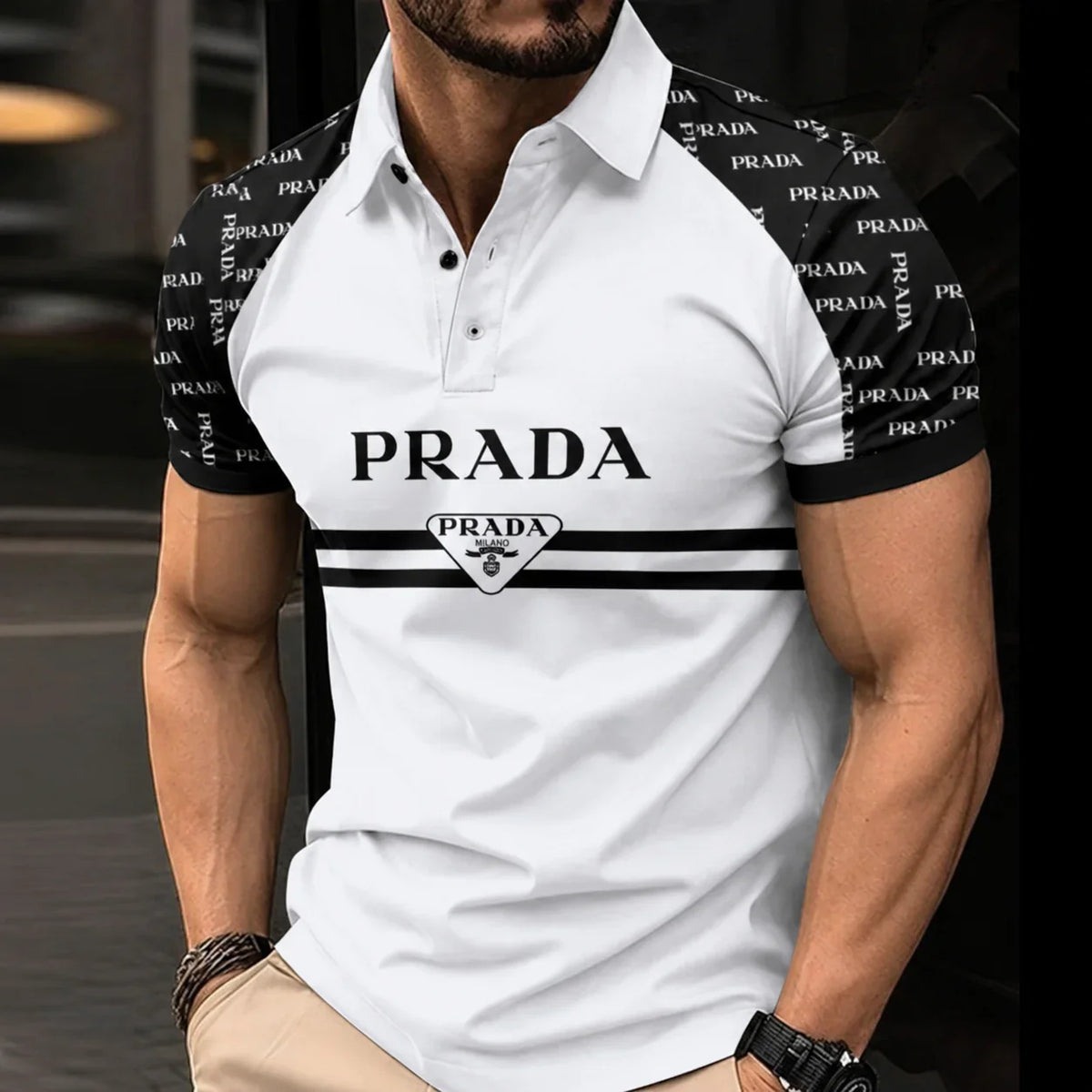 Men's Summer Fashion Printed Polo Shirts 3D1026070618