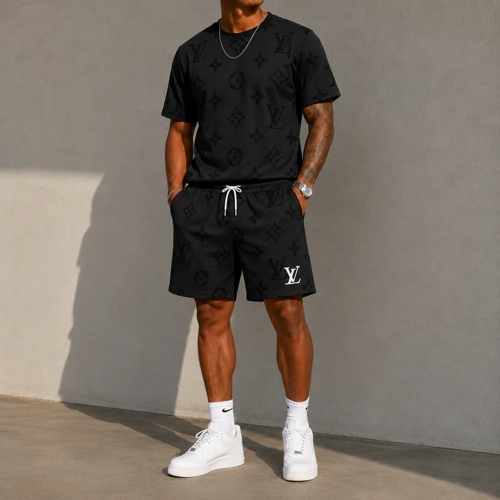 Men's Fashion Printed Short Sleeve Suit 3D1026071026