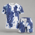 Men's Fashion Printed Short Sleeve Suit 3D1026070820
