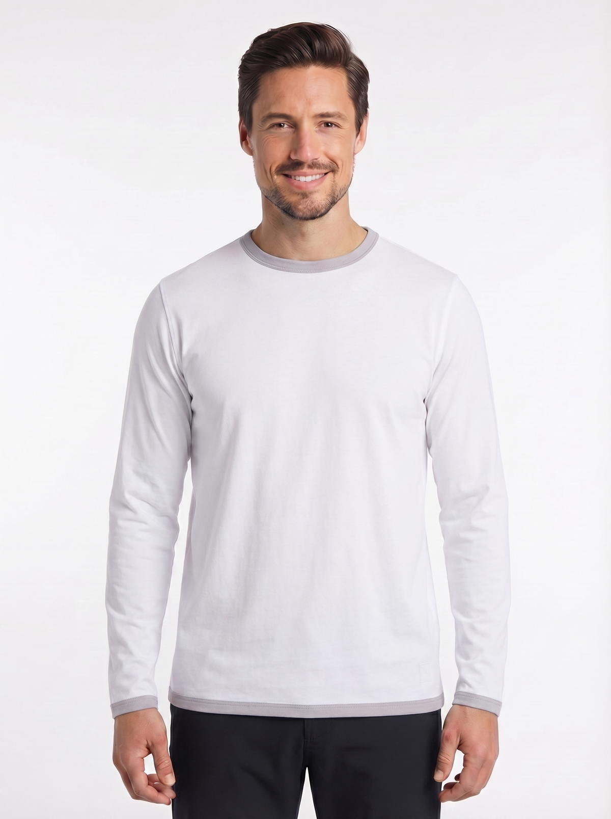 Men's Peruvian Cotton Reversible Sweatshirt - White / Grey