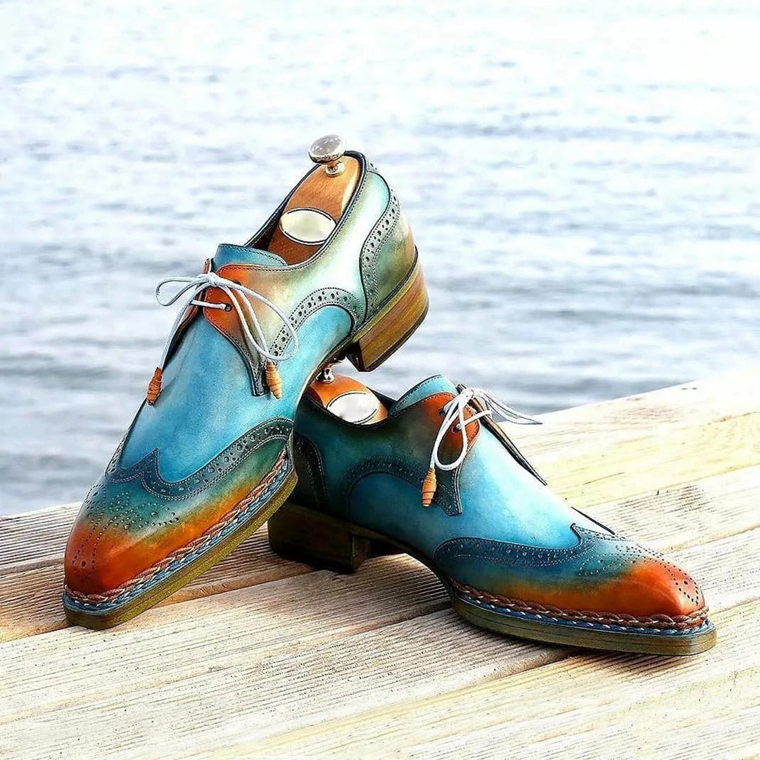 Sky blue Oxford shoes